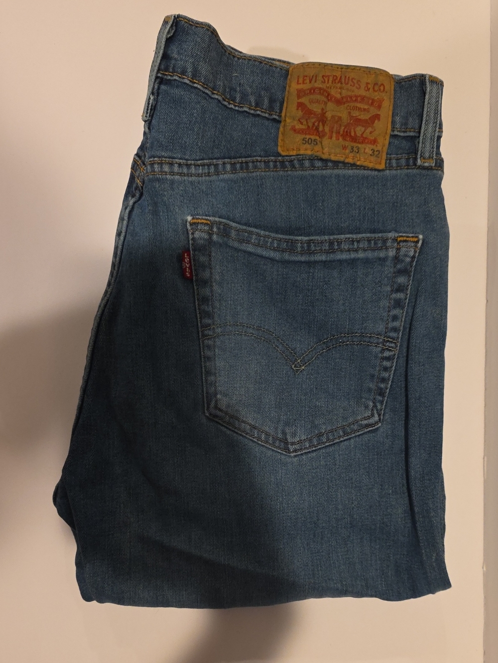 Men's Blue Denim Jeans 33 32 Levis 505 Nwot